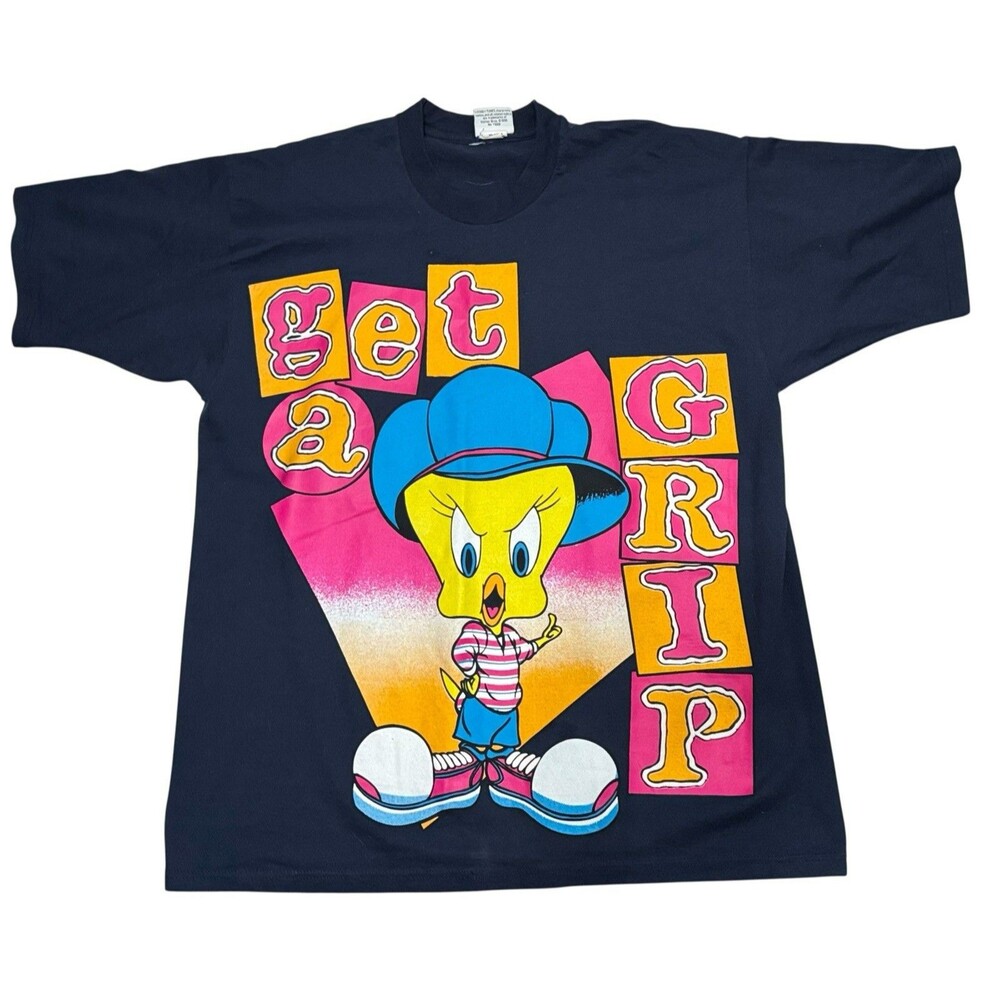 Looney Tunes VTG Tweety Bird 90’s Tee Shirt Blue Puff Letters 18 1X